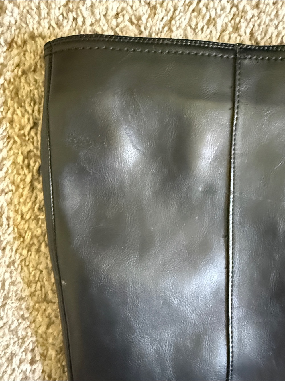 Zara Black Over-the-Knee Leather Boots with Gold Buckles - Picture 5 of 7